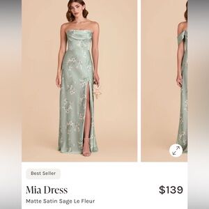 Birdy Grey Sage Le Fleur Matte Satin Mia Dress